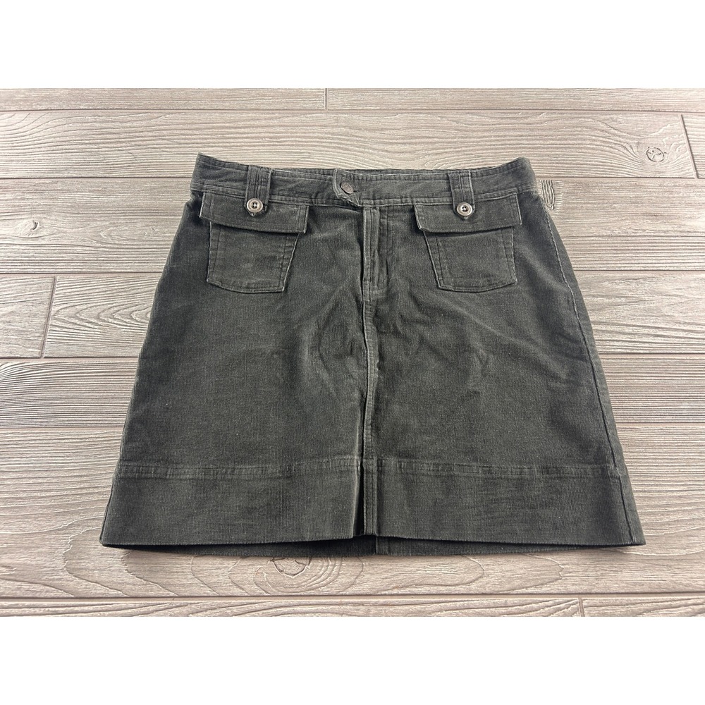 Patagonia Womens Organic Cotton Corduroy Mini Skirt Size 6 Grey Black Outdoor